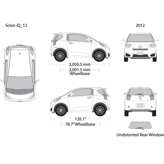 2012 Scion Iq V12 Vehicle Wrap Template
