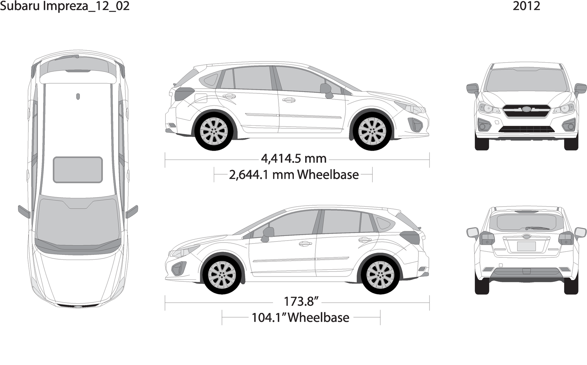 2012 Subaru Impreza V02 Vehicle Wrap Template