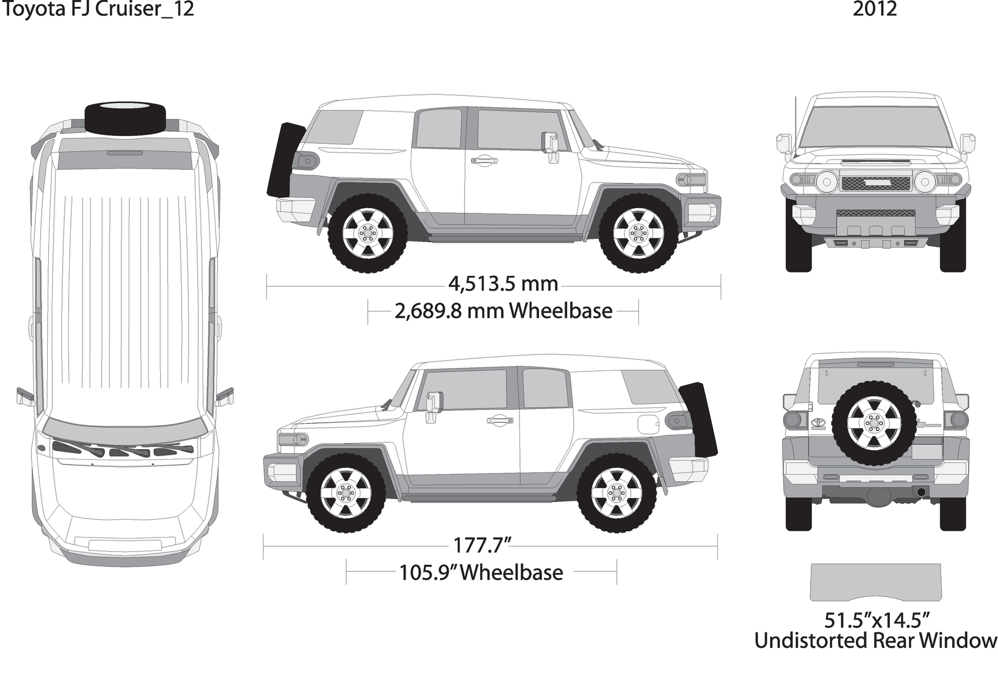 2012 Toyota Fj Cruiser V12 Vehicle Wrap Template