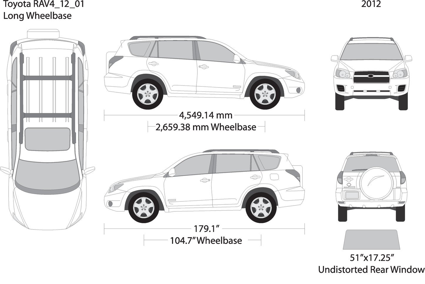 2012 Toyota Rav4 V01 Vehicle Wrap Template