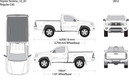 2012 Toyota Tacoma V01 Vehicle Wrap Template