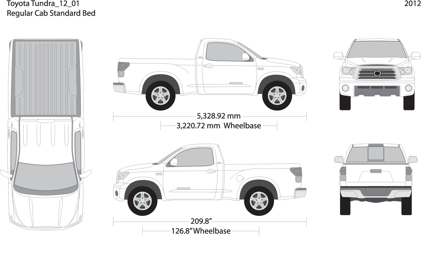 2012 Toyota Tundra V01 Vehicle Wrap Template