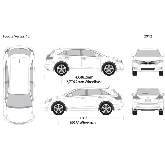 2012 Toyota Venza V12 Vehicle Wrap Template