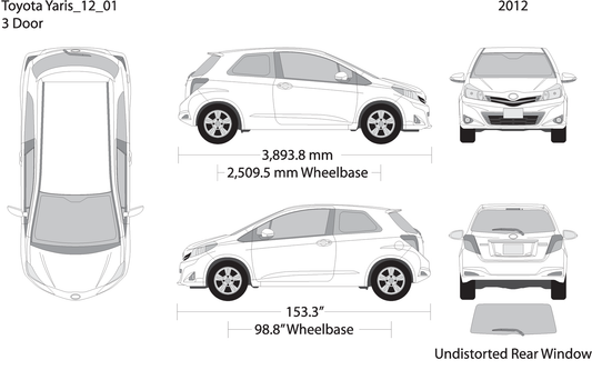 2012 Toyota Yaris V01 Vehicle Wrap Template