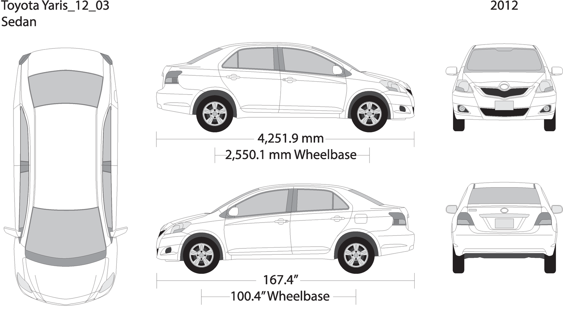 2012 Toyota Yaris V03 Vehicle Wrap Template