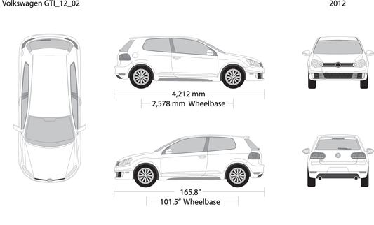2012 Volkswagen Gti V02 Vehicle Wrap Template