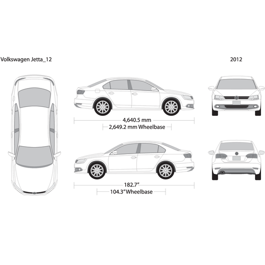2012 Volkswagen Jetta V01 Vehicle Wrap Template
