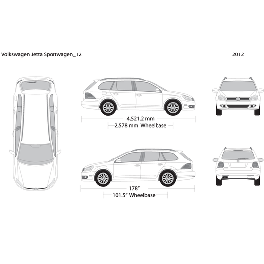2012 Volkswagen Jetta V02 Vehicle Wrap Template