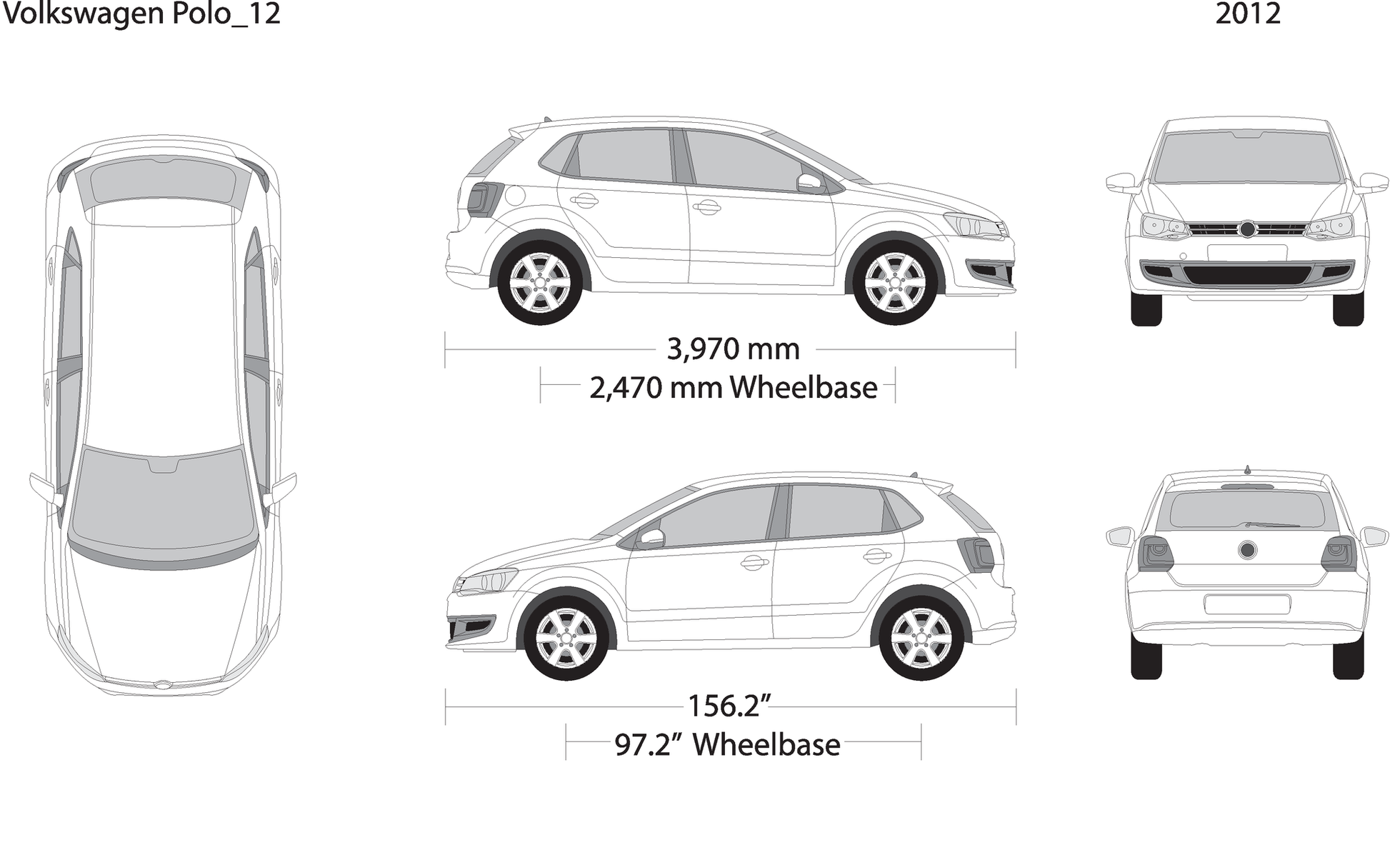 2012 Volkswagen Polo V12 Vehicle Wrap Template