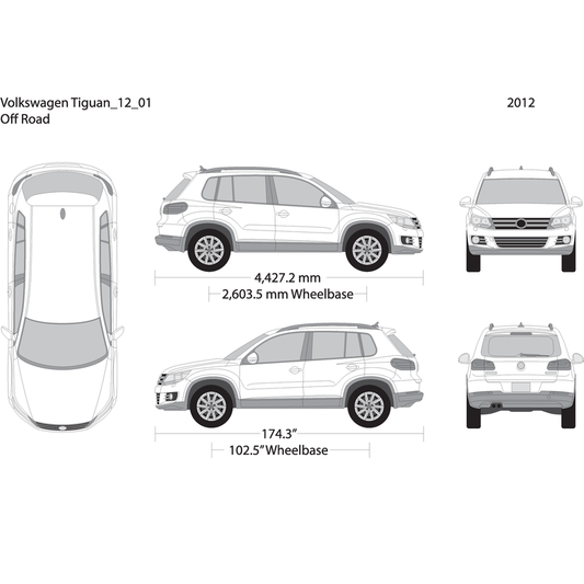 2012 Volkswagen Tiguan V12 Vehicle Wrap Template