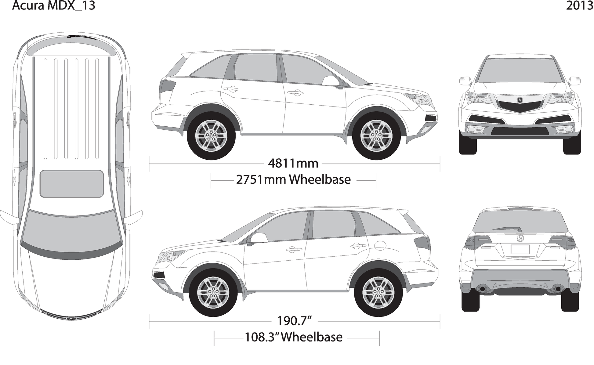 2013 Acura Mdx V13 Vehicle Wrap Template