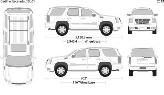 2013 Cadillac Escalade V01 Vehicle Wrap Template