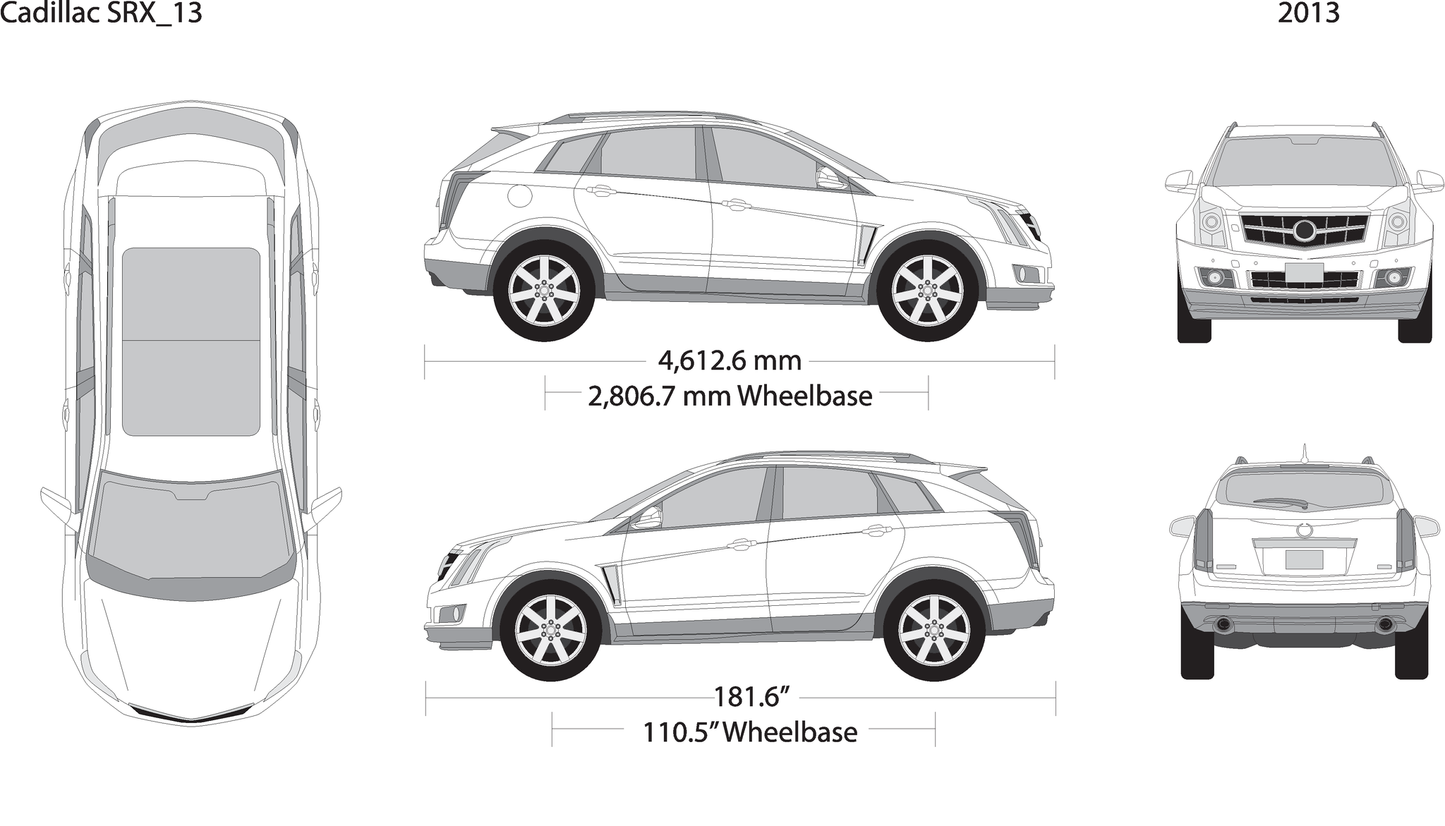 2013 Cadillac Srx V13 Vehicle Wrap Template