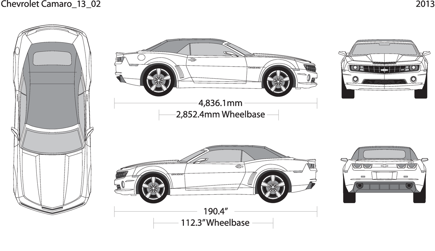2013 Chevy Camaro V02 Vehicle Wrap Template