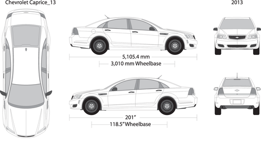 2013 Chevy Caprice V13 Vehicle Wrap Template