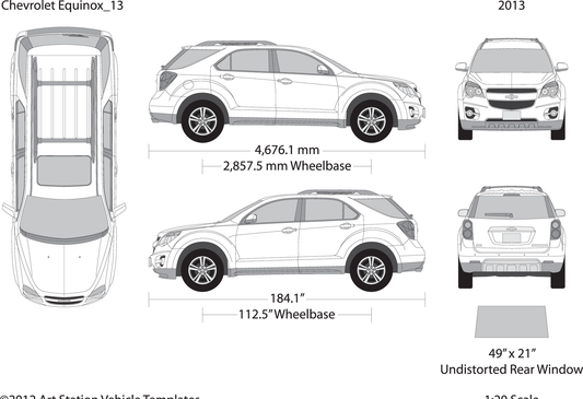 2013 Chevy Equinox V13 Vehicle Wrap Template