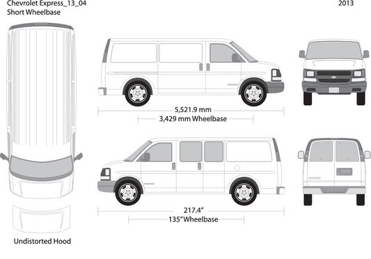 2013 Chevy Express V04 Vehicle Wrap Template