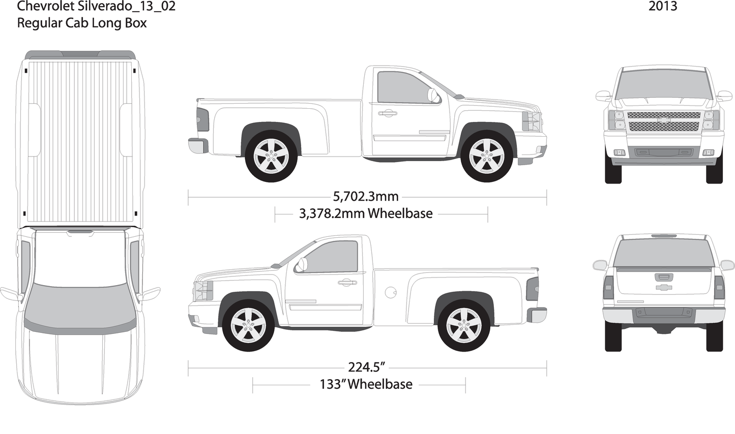 2013 Chevy Silverado 1500 V02 Vehicle Wrap Template