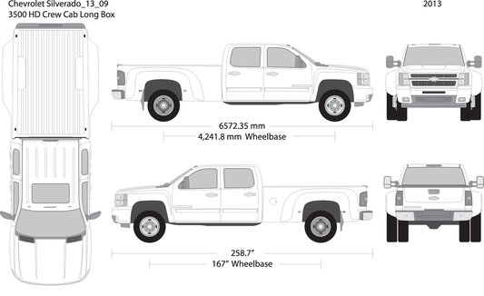 2013 Chevy Silverado 2500 3500 Hd V09 Vehicle Wrap Template