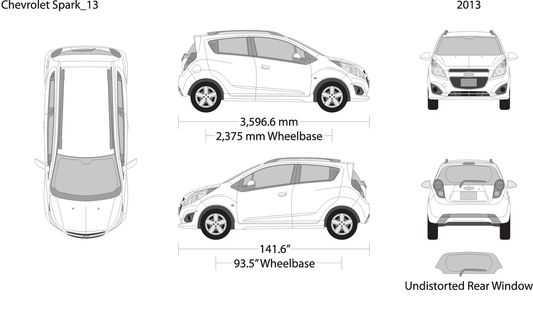 2013 Chevy Spark V13 Vehicle Wrap Template