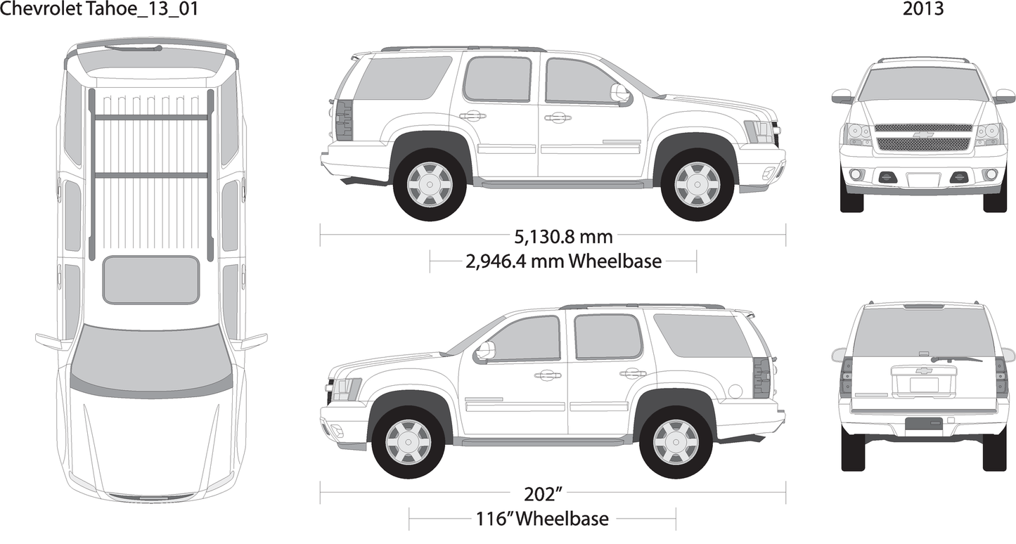 2013 Chevy Tahoe V01 Vehicle Wrap Template