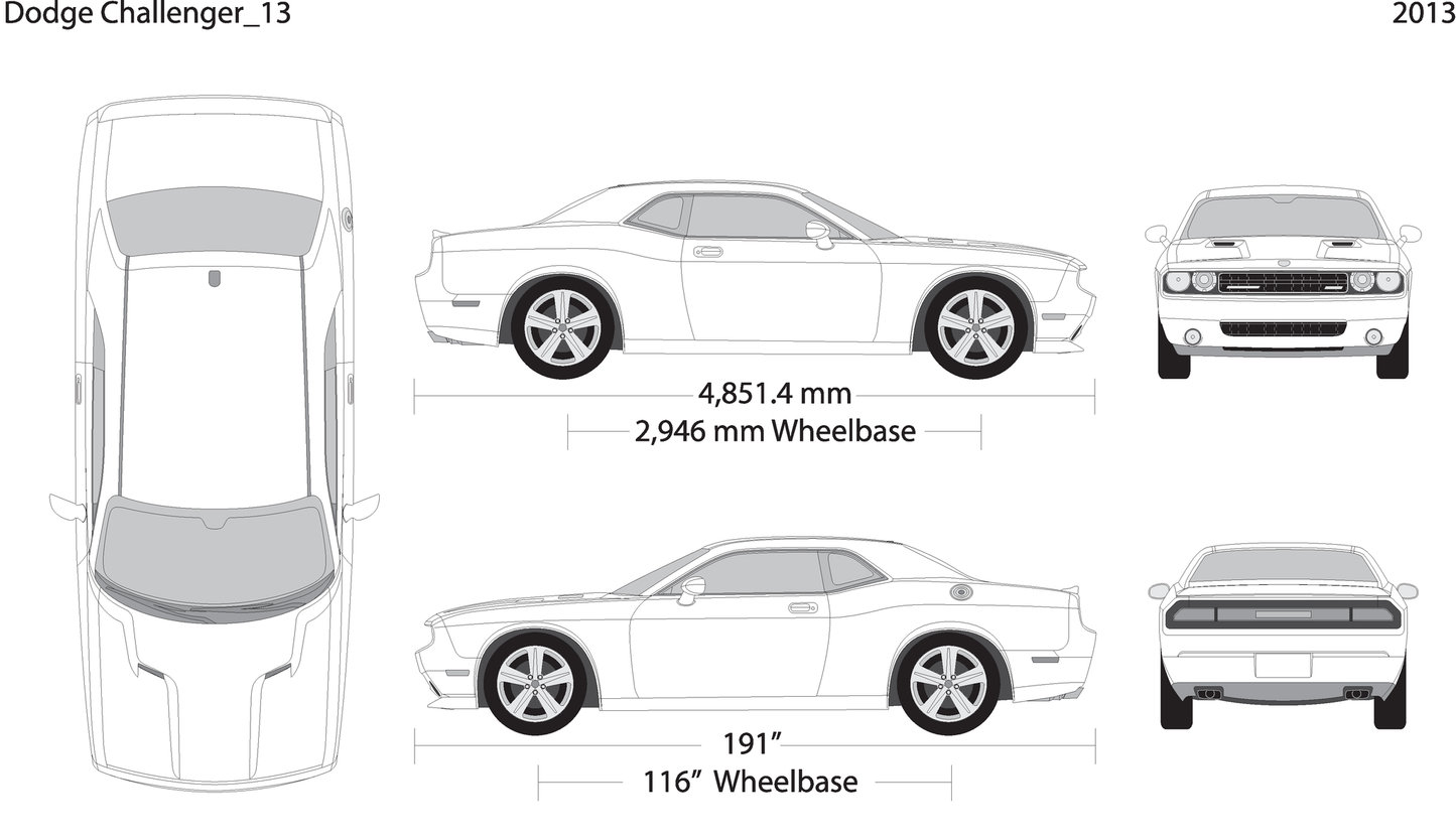 2013 Dodge Challenger V13 Vehicle Wrap Template