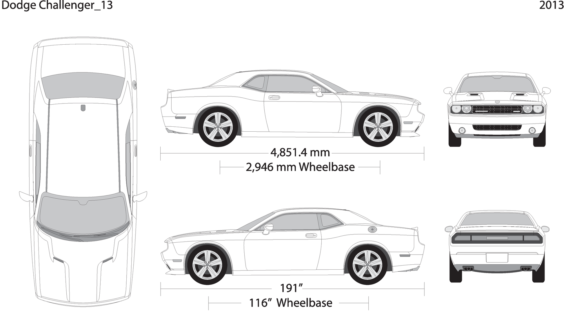 2013 Dodge Challenger V13 Vehicle Wrap Template