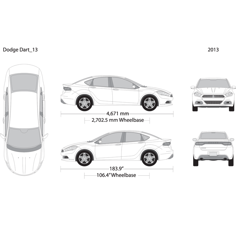 2013 Dodge Dart V13 Vehicle Wrap Template
