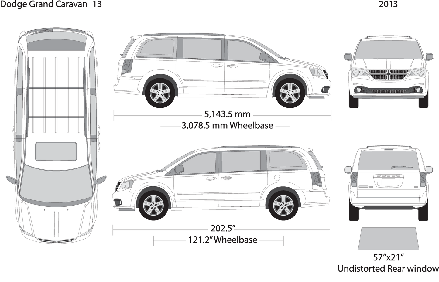 2013 Dodge Grand Caravan V13 Vehicle Wrap Template