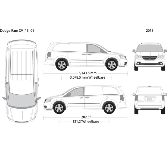 2013 Dodge Ram Cv V01 Vehicle Wrap Template