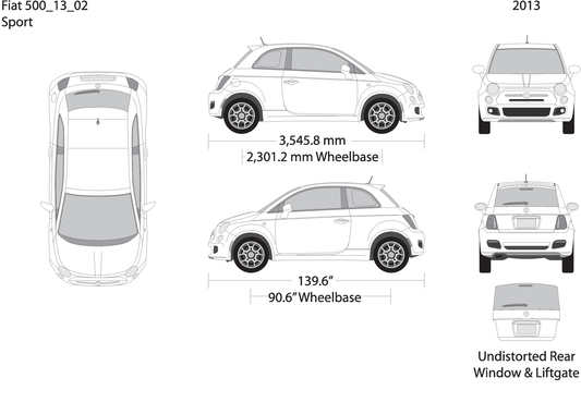 2013 Fiat 500 V02 Vehicle Wrap Template