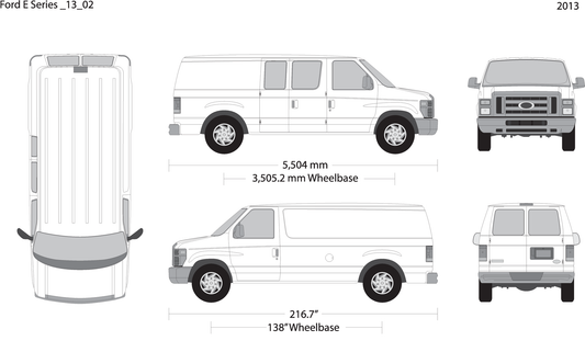 2013 Ford E Series V02 Vehicle Wrap Template