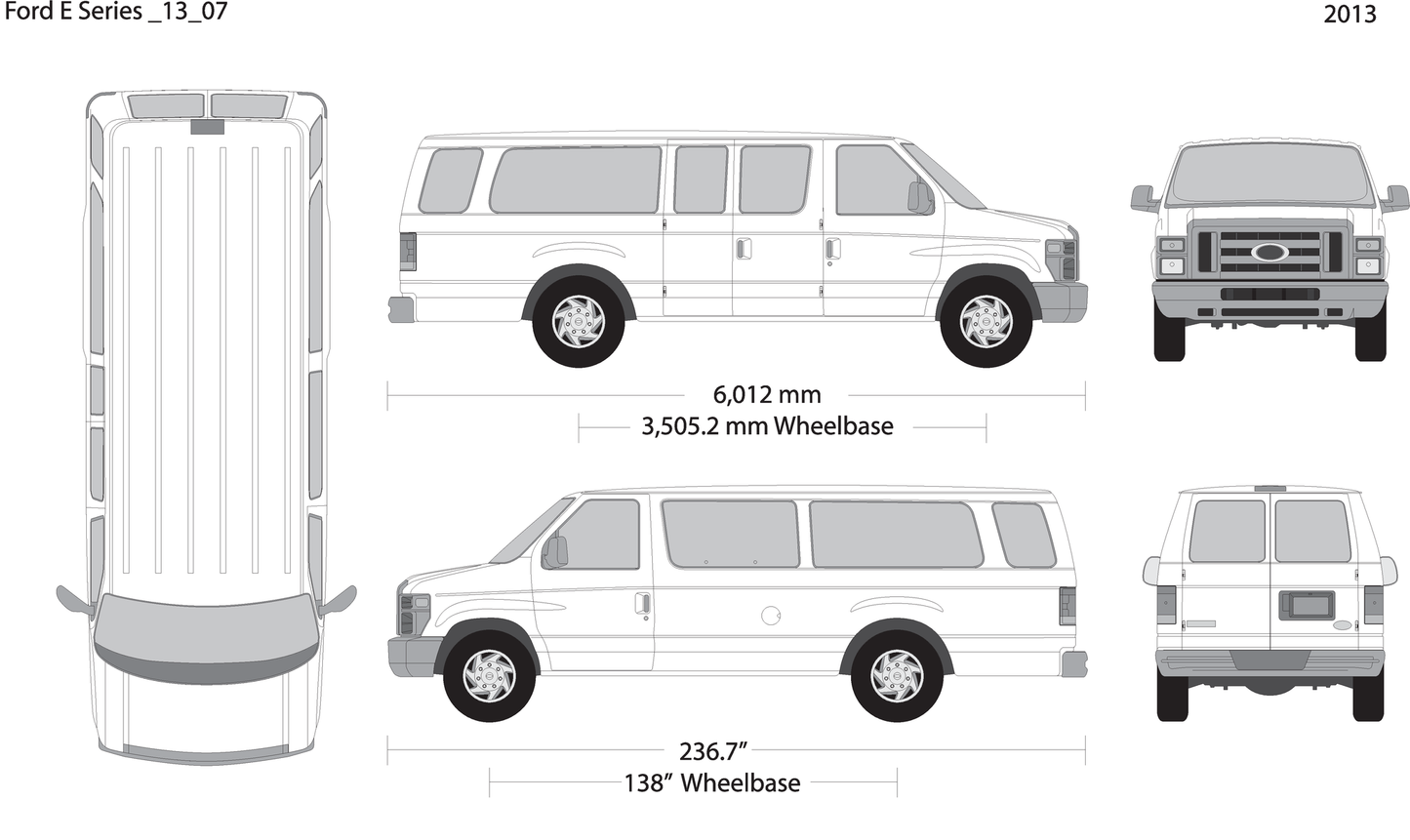 2013 Ford E Series V07 Vehicle Wrap Template