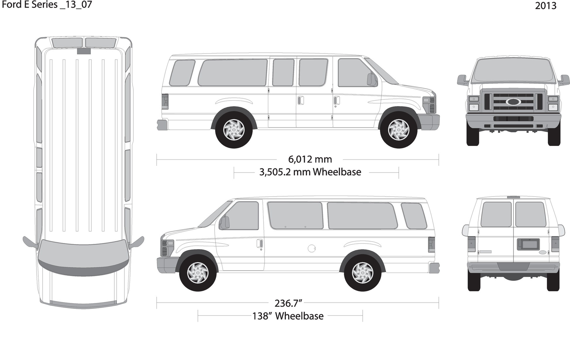 2013 Ford E Series V07 Vehicle Wrap Template