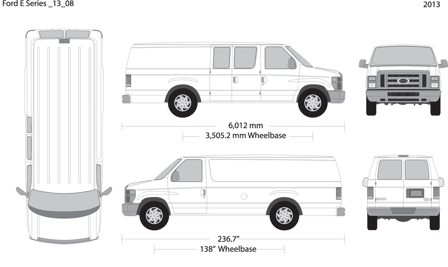 2013 Ford E Series V08 Vehicle Wrap Template