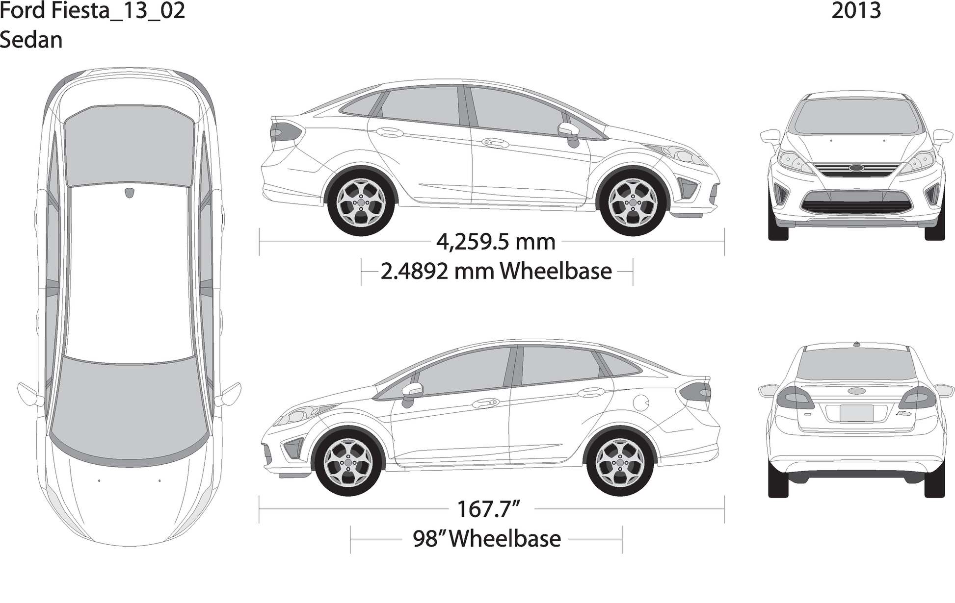 2013 Ford Fiesta V02 Vehicle Wrap Template