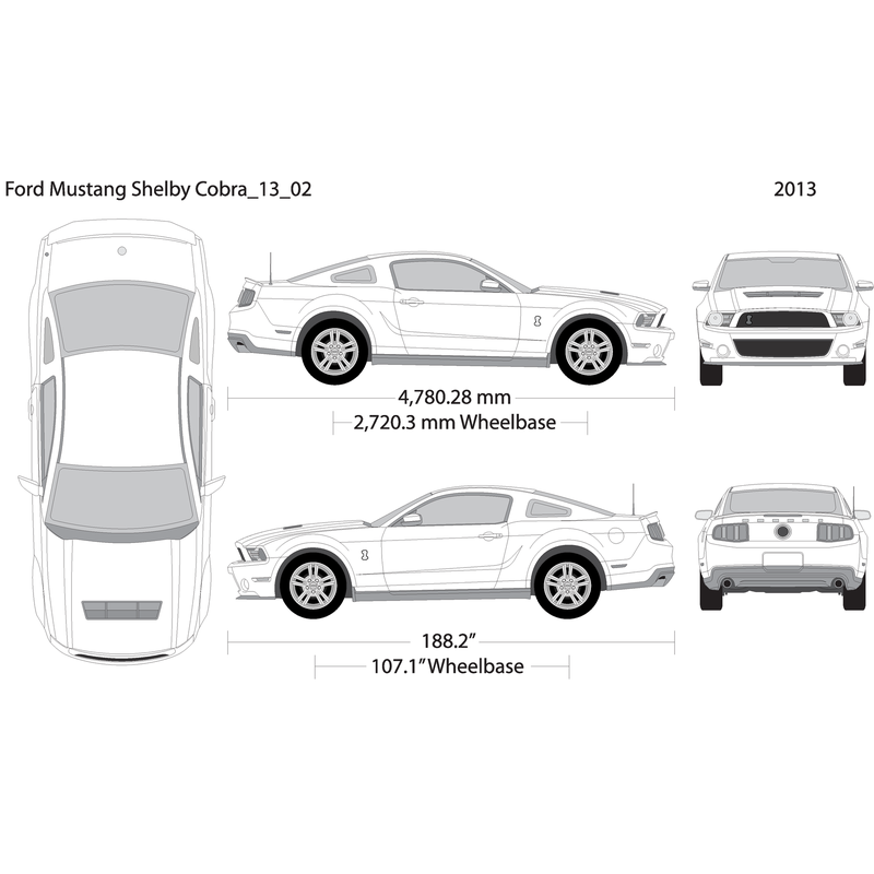 2013 Ford Mustang V02 Vehicle Wrap Template