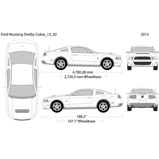 2013 Ford Mustang V02 Vehicle Wrap Template
