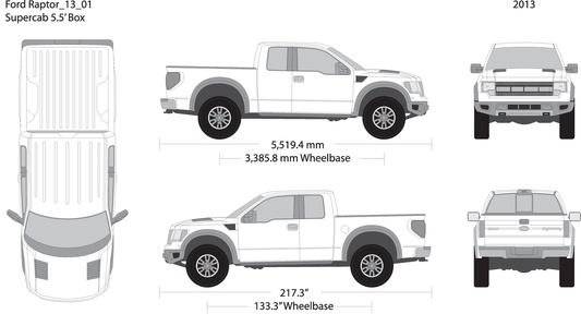 2013 Ford Raptor V01 Vehicle Wrap Template