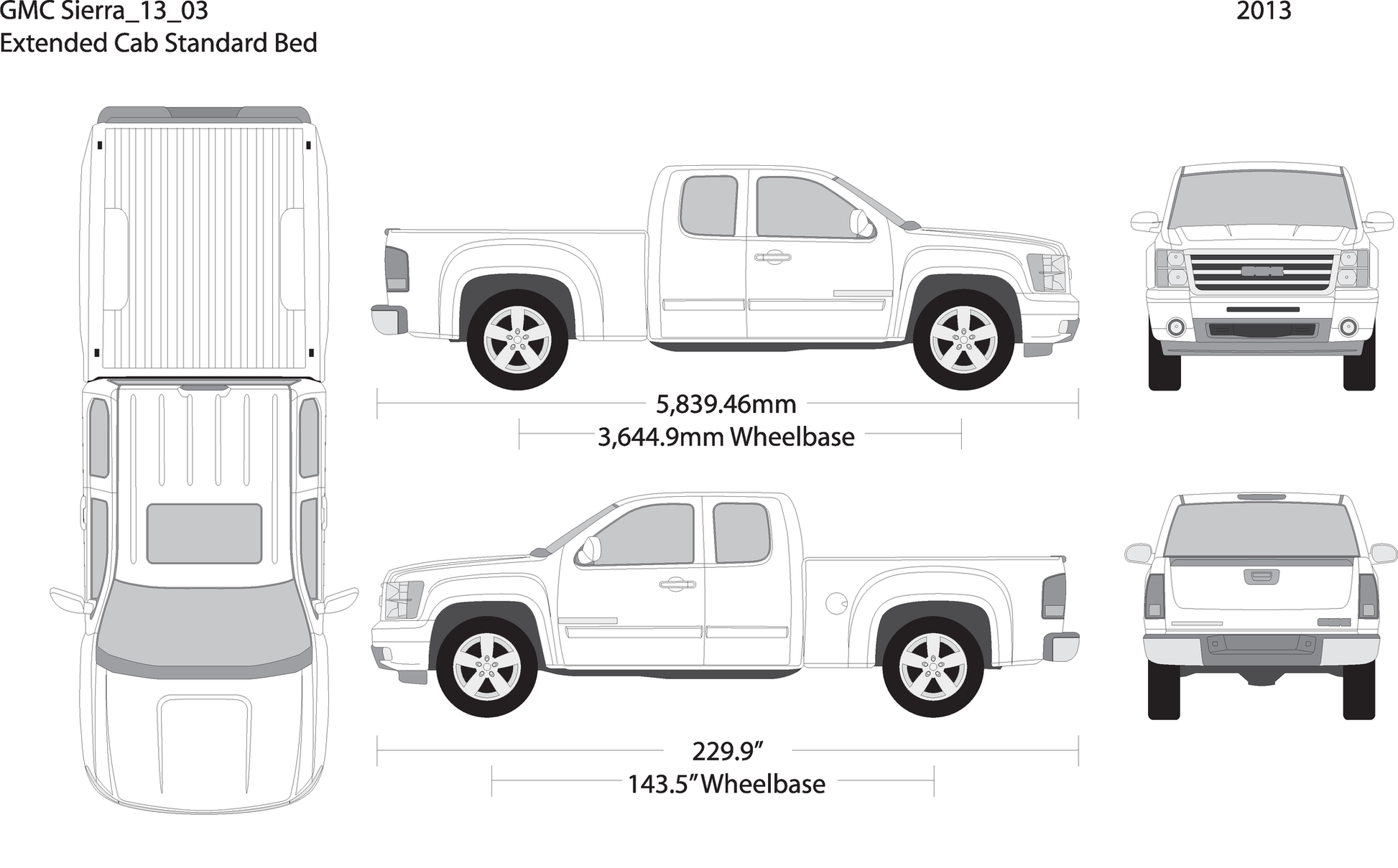 2013 Gmc Sierra 1500 V03 Vehicle Wrap Template