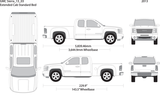 2013 Gmc Sierra 1500 V03 Vehicle Wrap Template