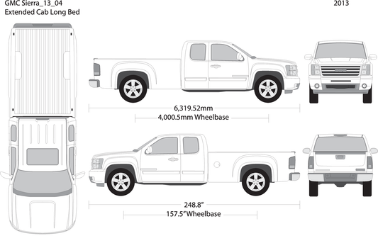 2013 Gmc Sierra 1500 V04 Vehicle Wrap Template