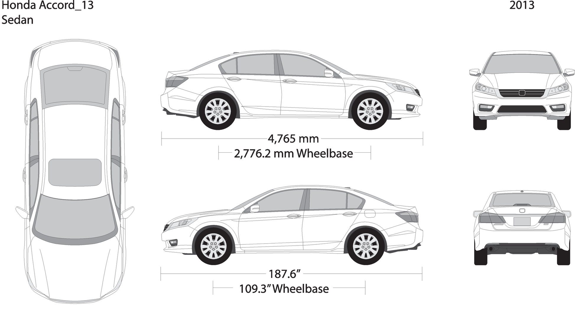 2013 Honda Accord Sedan V01 Vehicle Wrap Template