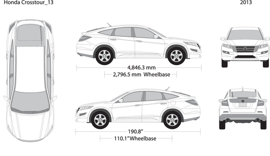 2013 Honda Crosstour V13 Vehicle Wrap Template