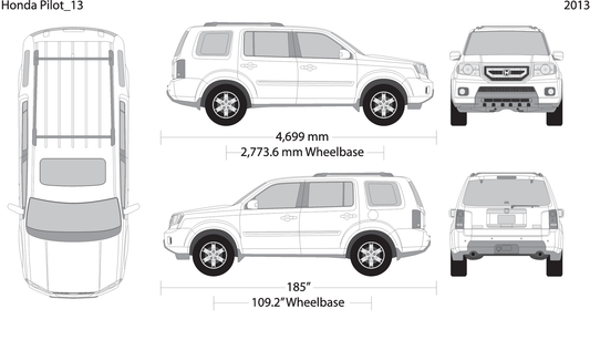 2013 Honda Pilot V13 Vehicle Wrap Template