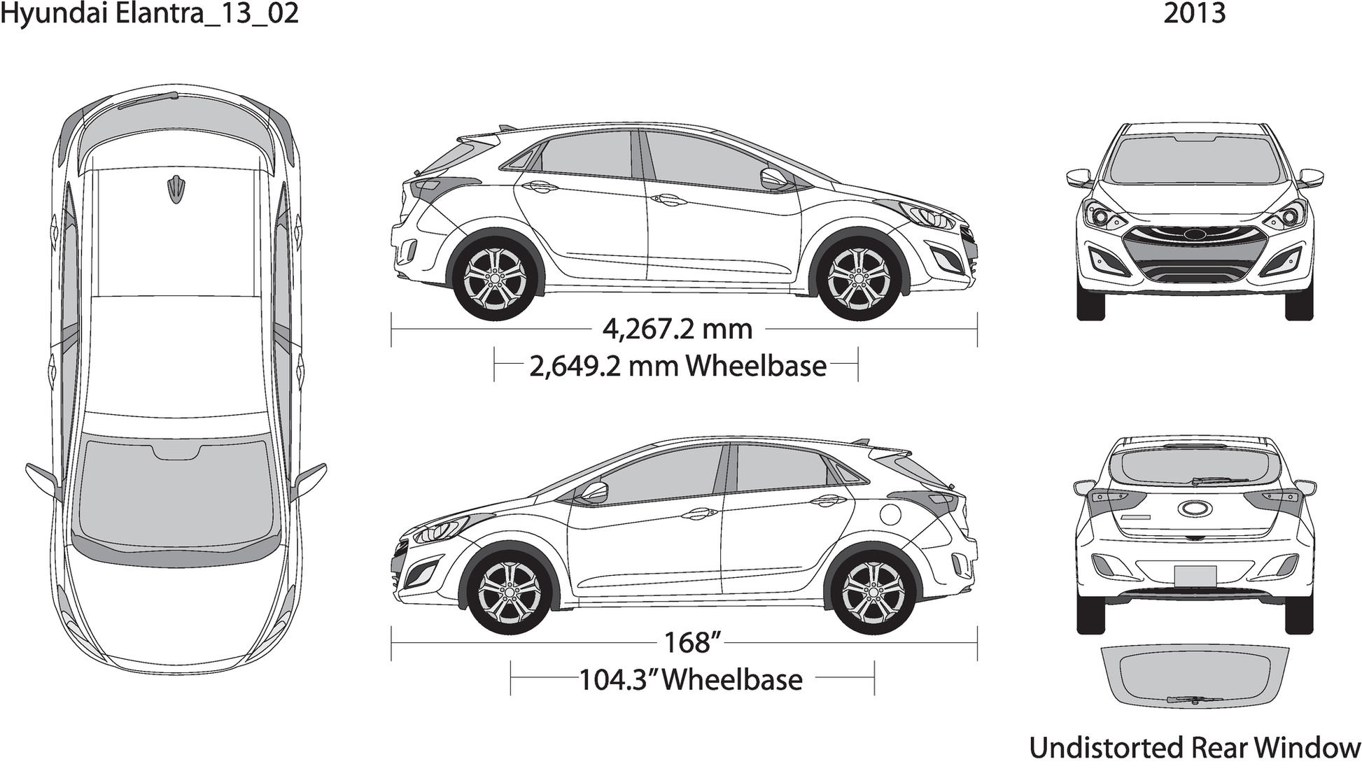 2013 Hyundai Elantra V02 Vehicle Wrap Template
