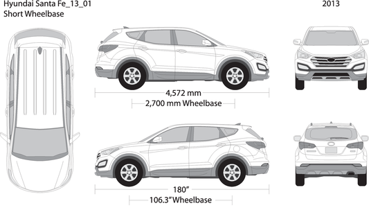 2013 Hyundai Santa Fe V01 Vehicle Wrap Template