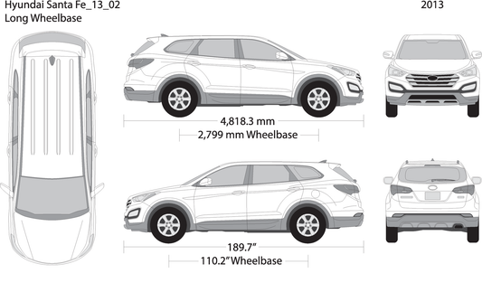 2013 Hyundai Santa Fe V02 Vehicle Wrap Template
