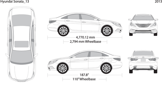 2013 Hyundai Sonata V13 Vehicle Wrap Template