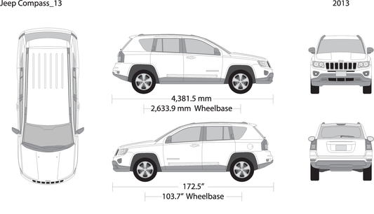 2013 Jeep Compass V13 Vehicle Wrap Template
